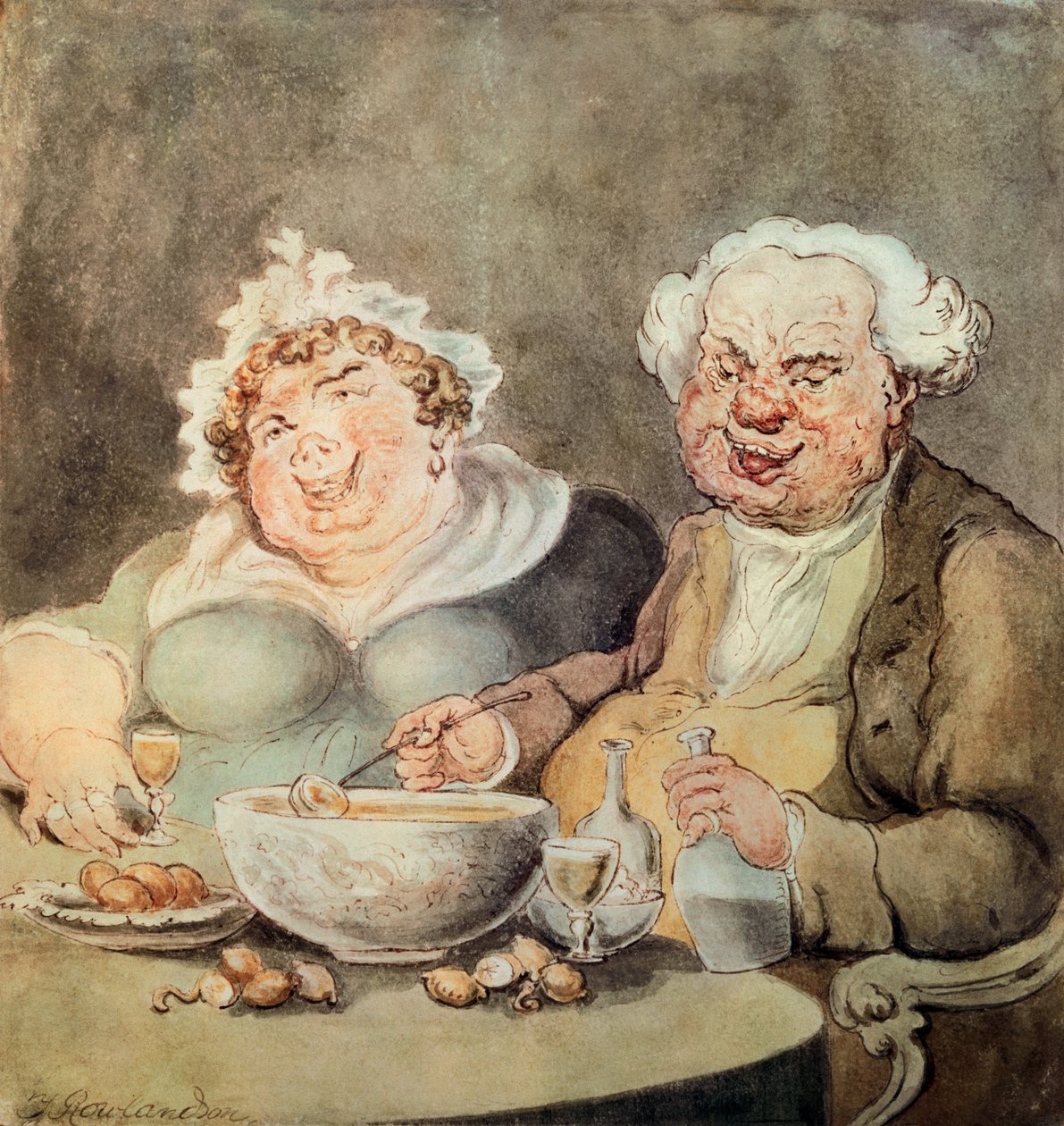 Gluttons, c.1800-05 द्वारा थॉमस रोलैंड्सन