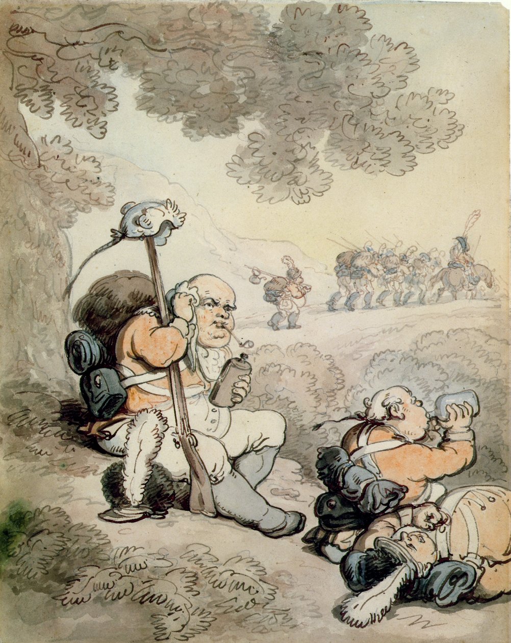 लाइट इन्फैंट्री वालंटियर्स, 1804 (कागज पर कलम और स्याही और डब्ल्यूसी) द्वारा थॉमस रोलैंड्सन