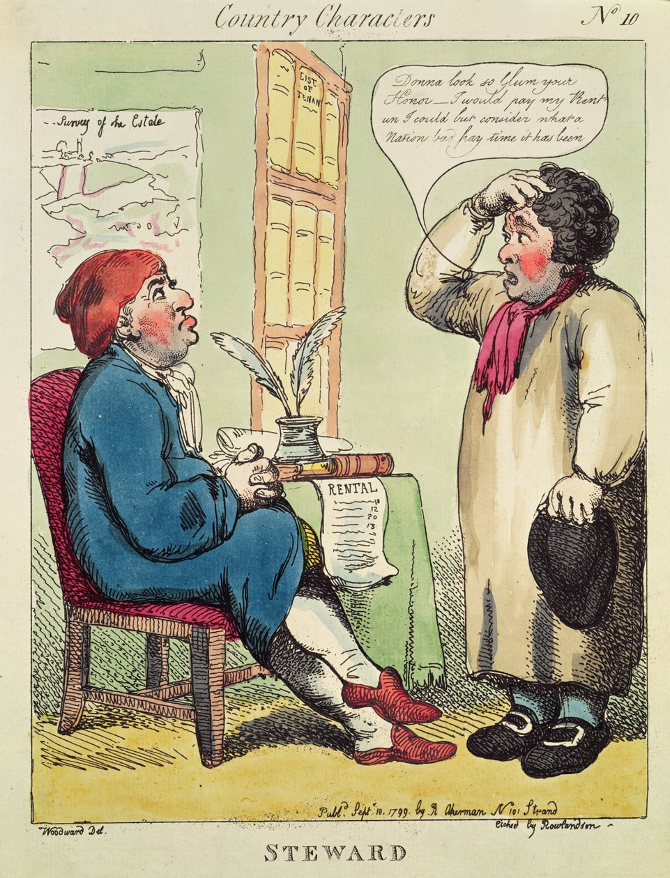 स्टीवर्ड, कंट्री कैरेक्टर, 1799 (wc के साथ नक़ल) नामक श्रृंखला से द्वारा थॉमस रोलैंड्सन
