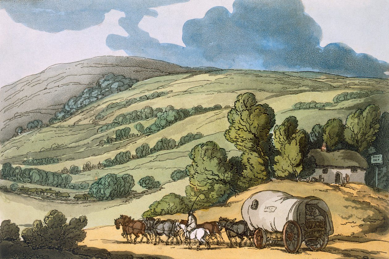 ताउटन वेल, समरसेटशायर, &39;स्केच्स फ्रॉम नेचर&39; से, 1822 (रंगीन नक़्क़ाशी) प्रकाशित द्वारा थॉमस रोलैंड्सन