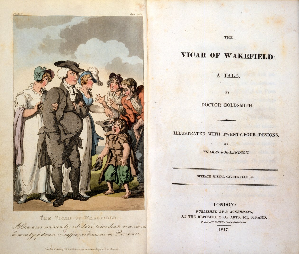 1817 में ऑलिवर गोल्डस्मिथ, वेक्स्पिफ़स द्वारा वेकफील्ड का विकर द्वारा थॉमस रोलैंड्सन