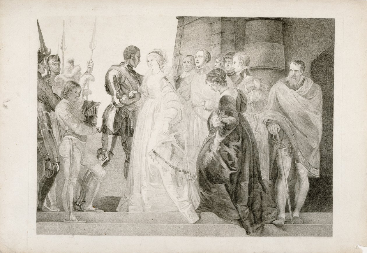 ओथेलो, अधिनियम II, सीन I, थॉमस राइडर (1746-1810) 1803 द्वारा उकेरा गया द्वारा थॉमस स्टॉथर्ड