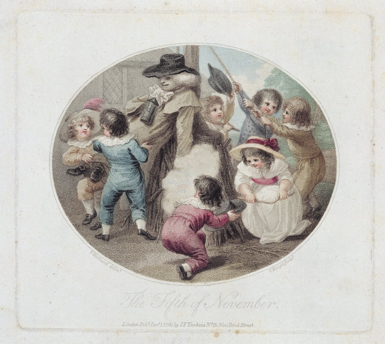 नवंबर की पांचवीं, चार्ल्स नाइट (1743-c.1826), पब द्वारा उकेरी गई। जेएफ टॉमकिंस, 1790 (स्टीपल एनग्रेविंग) (125881 की जोड़ी) द्वारा थॉमस स्टॉथर्ड