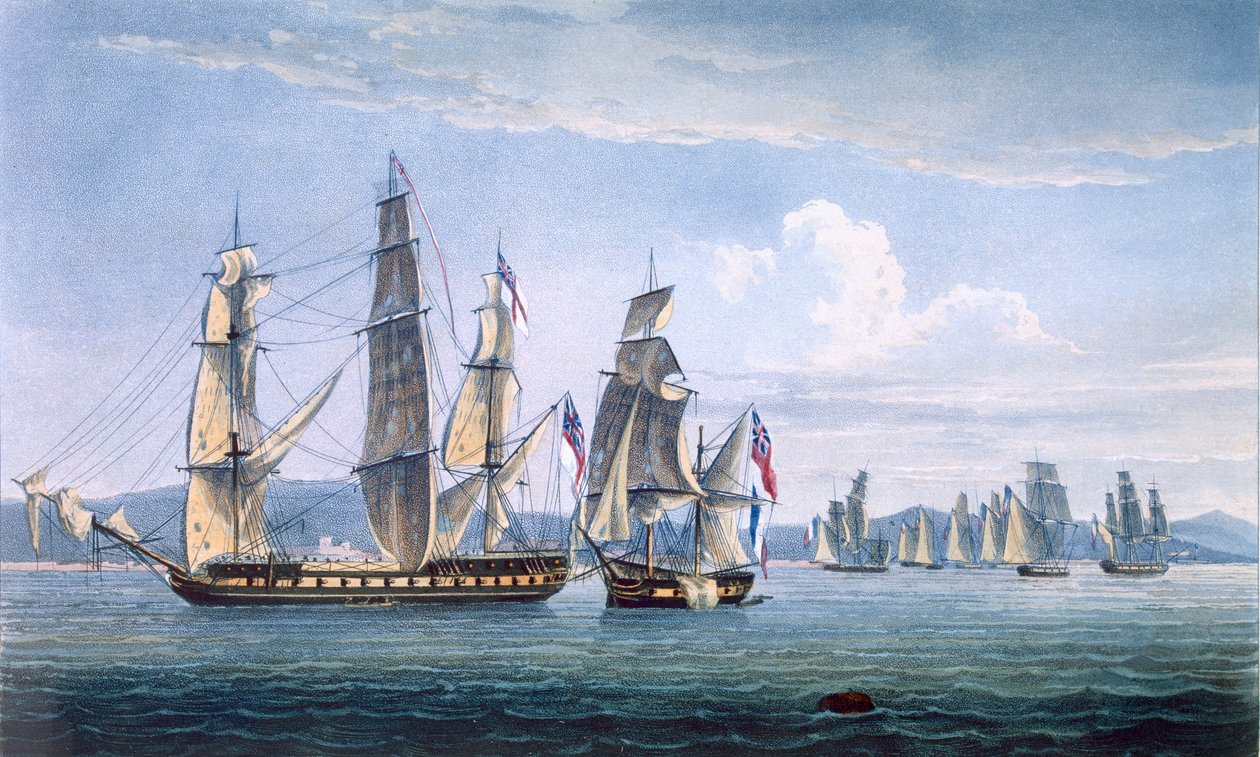 3 मई, 1810 को द स्पैरेयर का कब्जा, जे। राल्फे द्वारा &39;द नेवल क्रोनोलॉजी ऑफ ग्रेट ब्रिटेन&39; के लिए टी। सदरलैंड द्वारा उत्कीर्ण, 1820 में प्रकाशित हुआ। द्वारा थॉमस व्हिटकॉम्ब