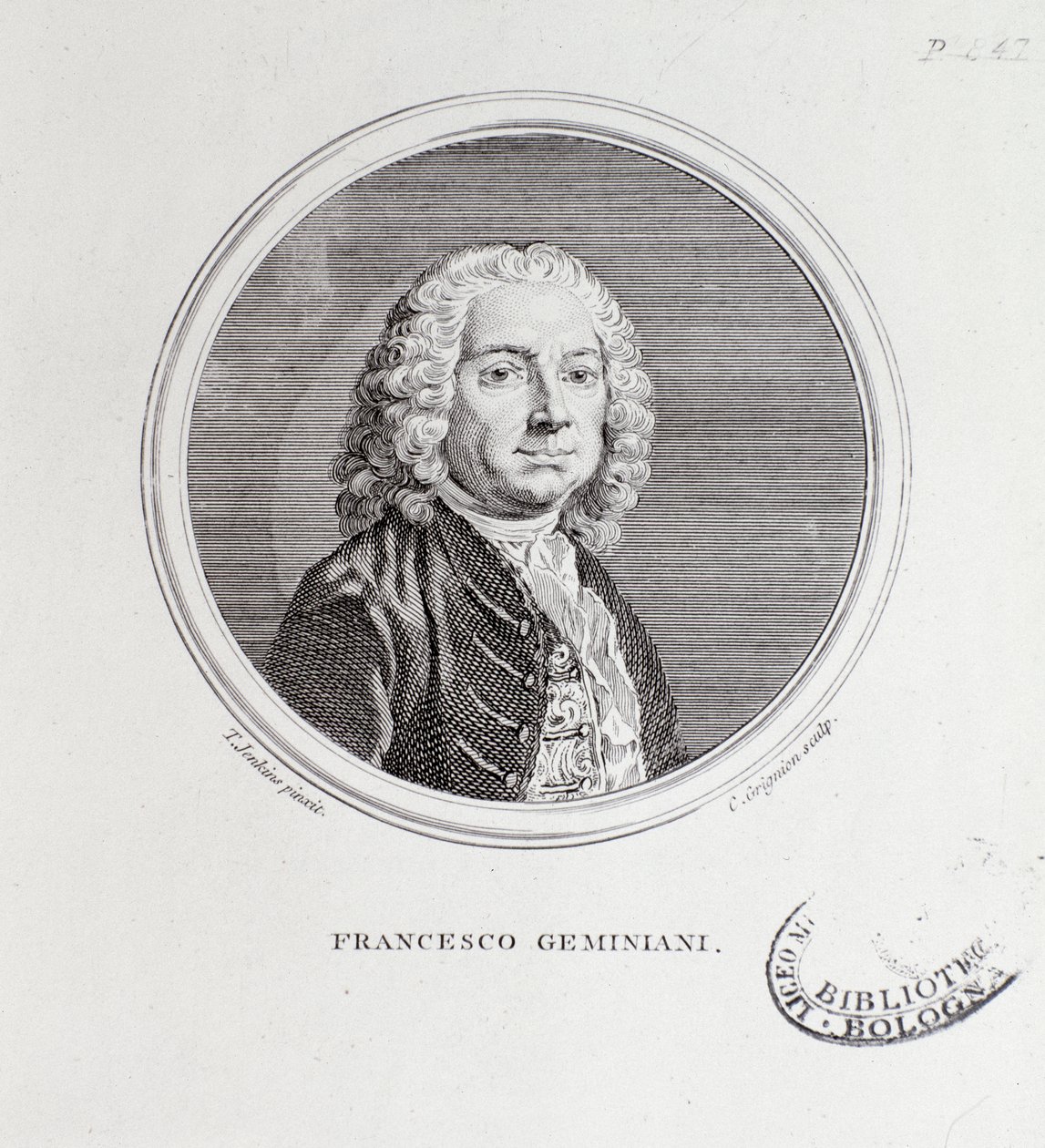 फ्रांसेस्को जेमिनी (1687-1762) इतालवी संगीतकार और वायलिन वादक का चित्रण द्वारा थॉमस जेनकिंस