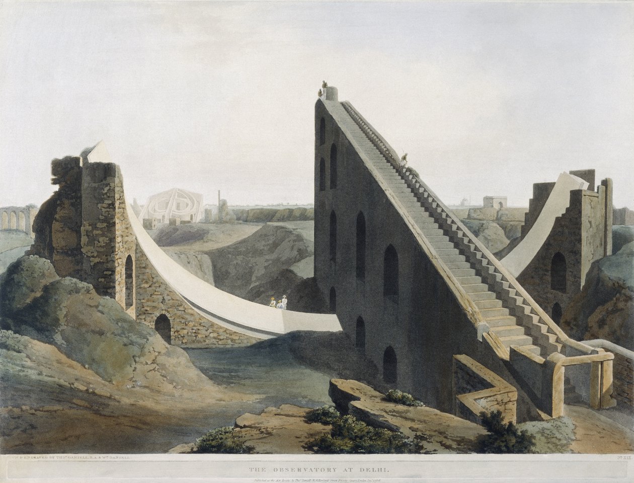 दिल्ली में वेधशाला, ओरिएंटल दृश्यों, पब से प्लेट XIX। 1808 (रंगीन एक्वाटिंट) द्वारा थॉमस और विलियम डेनियल