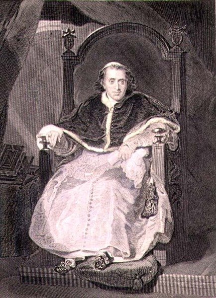 रोमन पोंटिफ, पायस VII (लुइगी बरनबा चियारामोंटी) (1742-1823) सैमुअल फ्रीमैन (1773-1857) पब द्वारा उकेरा गया। ए फुलर्टन एंड कंपनी द्वारा (उत्कीर्णन) द्वारा थॉमस (बाद में) लॉरेंस