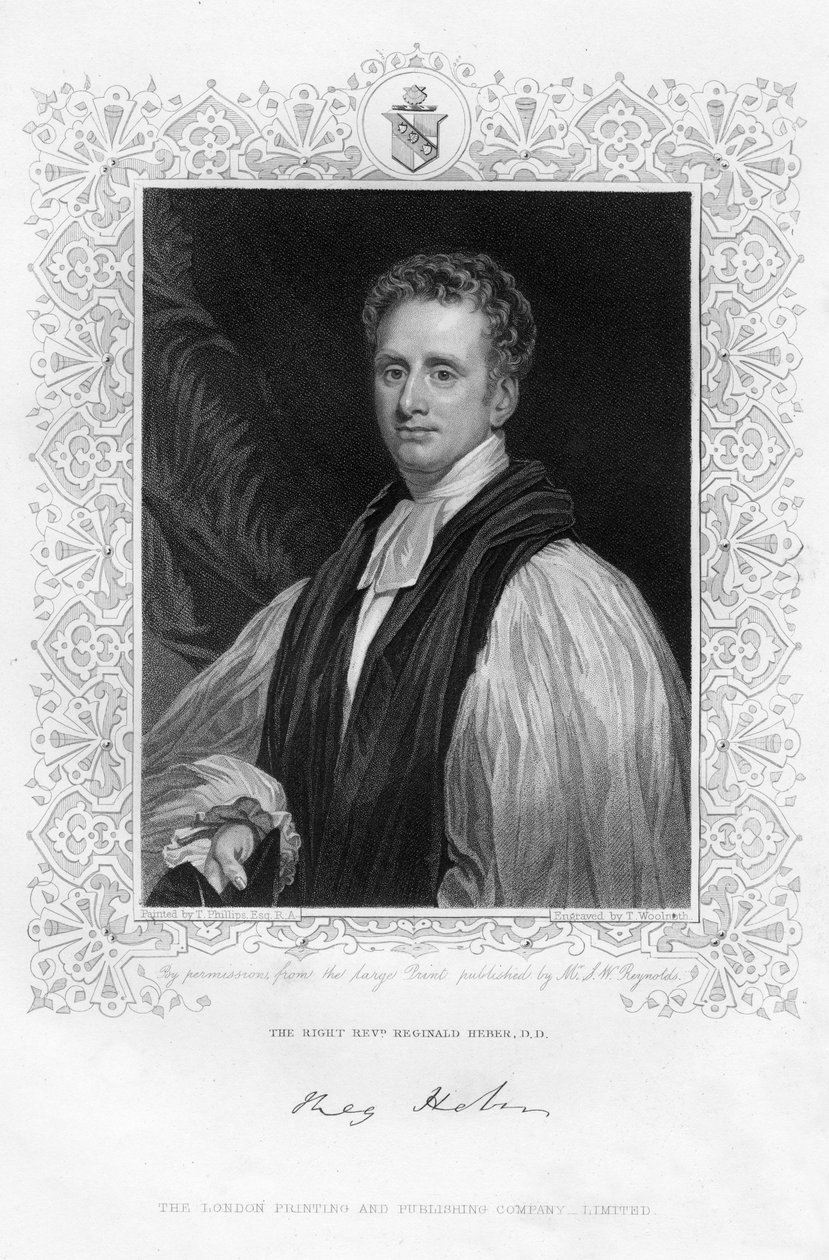 रेजिनाल्ड हेबर 1783-1826, कलकत्ता का बिशप, 19 वीं शताब्दी। द्वारा थॉमस ए। वूल्नोथ