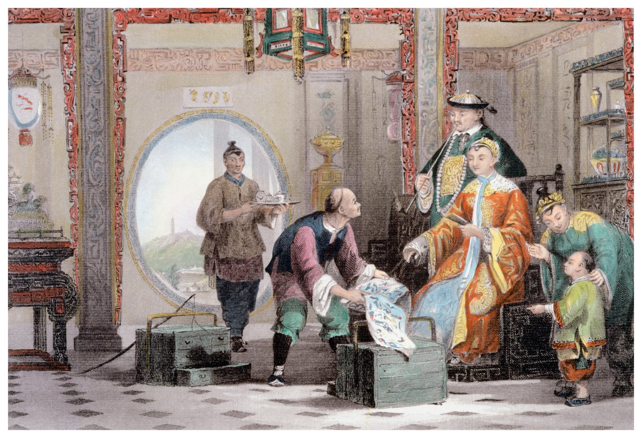 नानकिंग के पास एक मंदारिन हाउस में अपार्टमेंट, चीन, 1843 द्वारा थॉमस एलोम