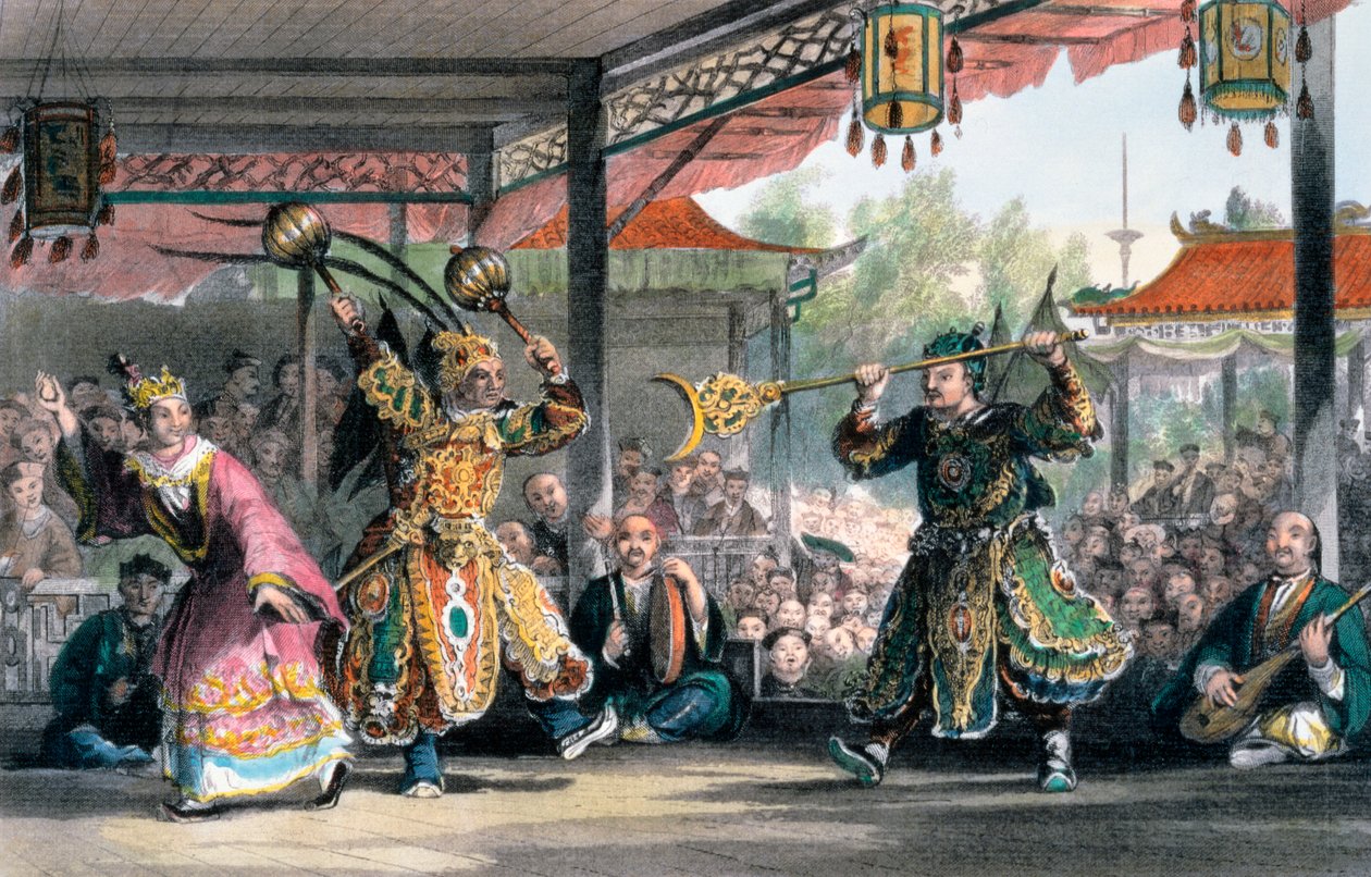 'द सन एंड मून', चीन, 1843 के तमाशे से दृश्य द्वारा थॉमस एलोम