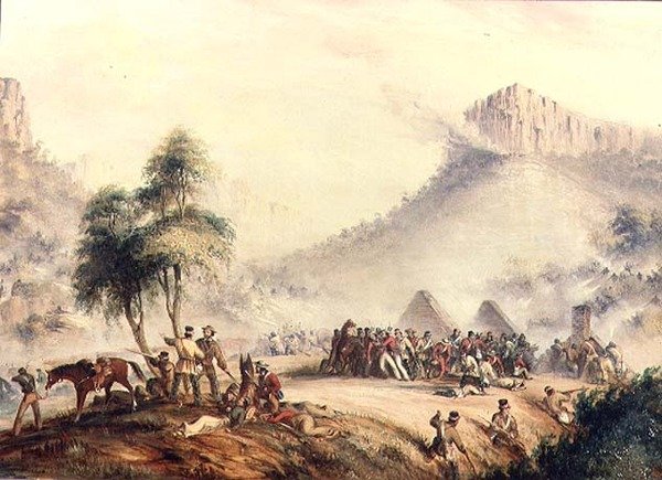 कर्नल यारबोरो के गश्ती दल ने काफिर और विद्रोही हॉटनटॉट्स द्वारा वाटरक्लोफ में हमला किया द्वारा थॉमस बैनेस