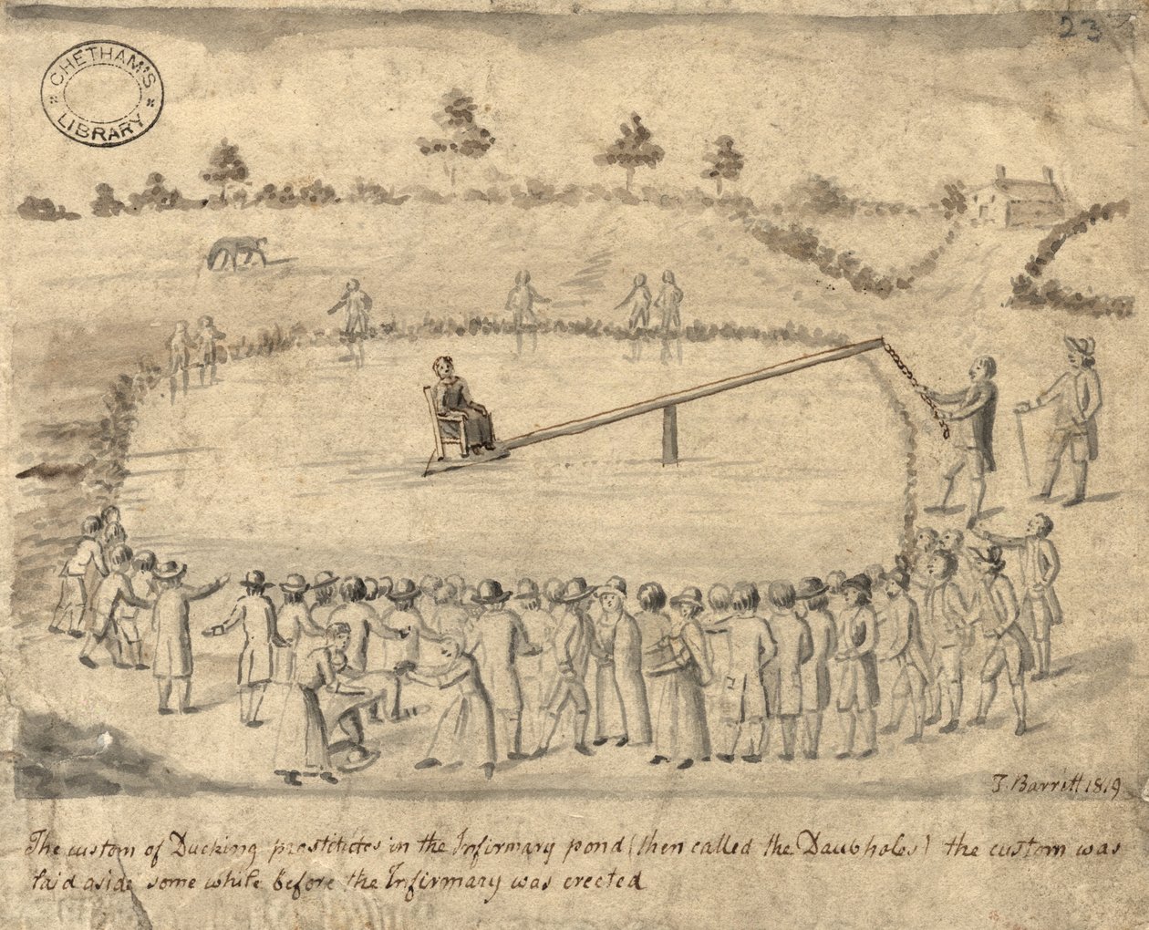 वेश्याएँ, मैनचेस्टर, 1819 (कागज पर पेन और स्याही धोना द्वारा थॉमस बैरिट