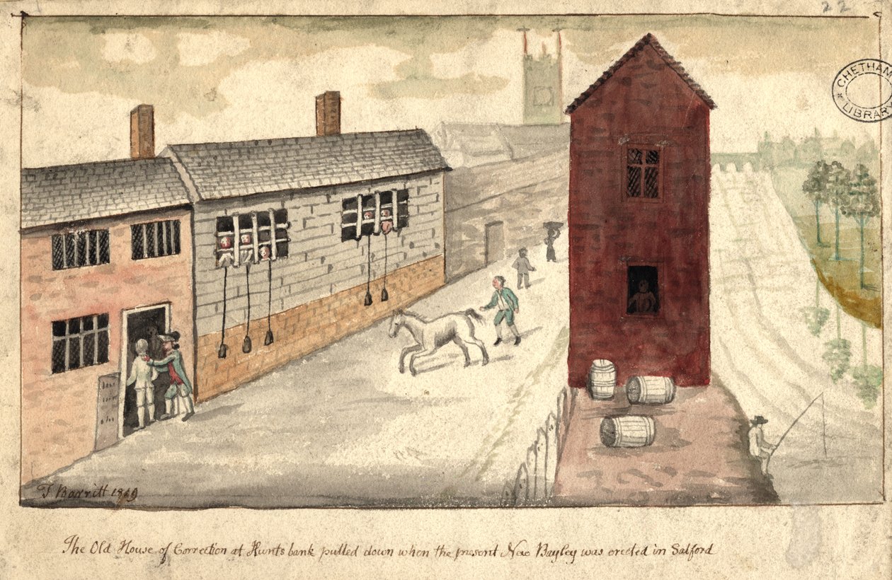 सुधार गृह, मैनचेस्टर, 1819 (कागज पर पेन und स्याही और wc) द्वारा थॉमस बैरिट