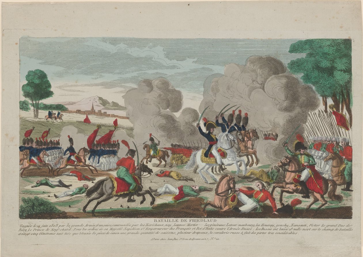 फ्रीडलैंड की लड़ाई। 14 जून 1807, 1808 को रूसी लीब गार्ड का एक प्रभार द्वारा थॉमस चार्ल्स नौडेटे
