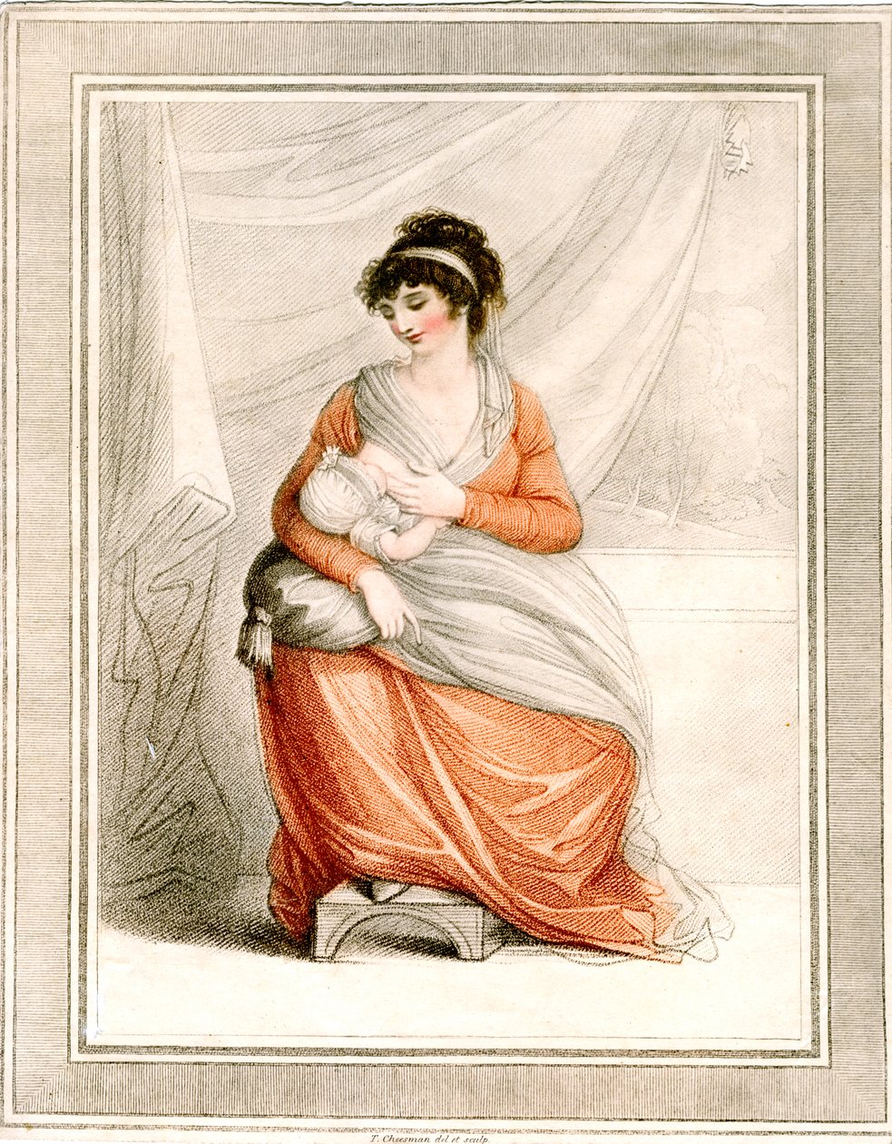 महिला स्तनपान, c1780-1820 द्वारा थॉमस चेसमैन