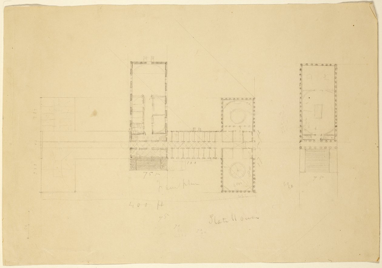 ओहियो स्टेट हाउस की भव्य योजना, c.1838 द्वारा थॉमस कोल