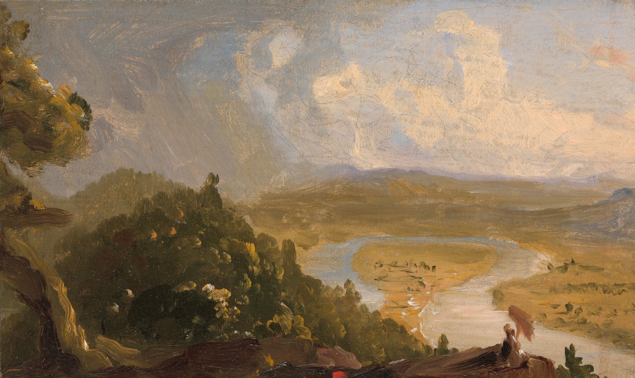 माउंट होलोके, नॉर्थम्प्टन, मैसाचुसेट्स ..., द ऑक्सबो, 1836 से व्यू के लिए स्केच। द्वारा थॉमस कोल