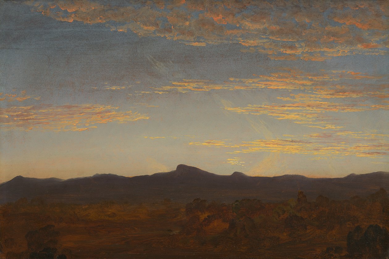 "कैट्सकिल क्रीक", c.1844-5 (लकड़ी पर तेल) के लिए अध्ययन द्वारा थॉमस कोल