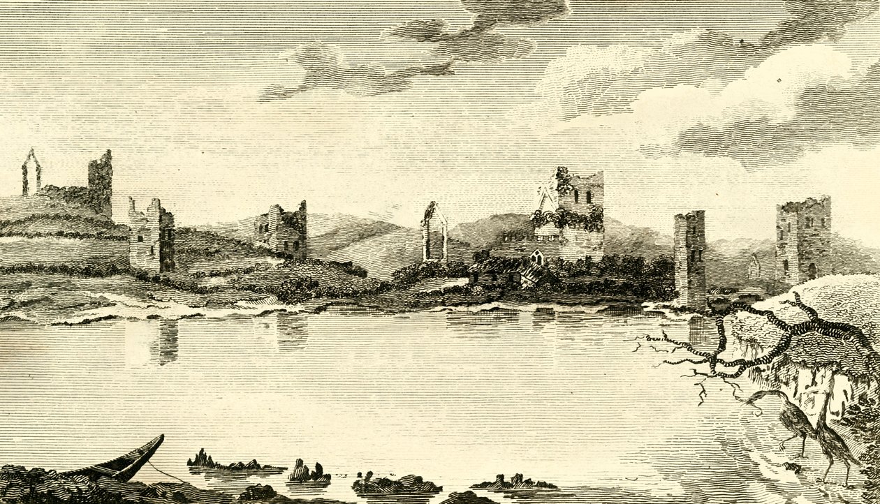 क्लोमींस के खंडहर का दृश्य। कं वेक्सफ़ोर्ड, 1791। द्वारा थॉमस कुक