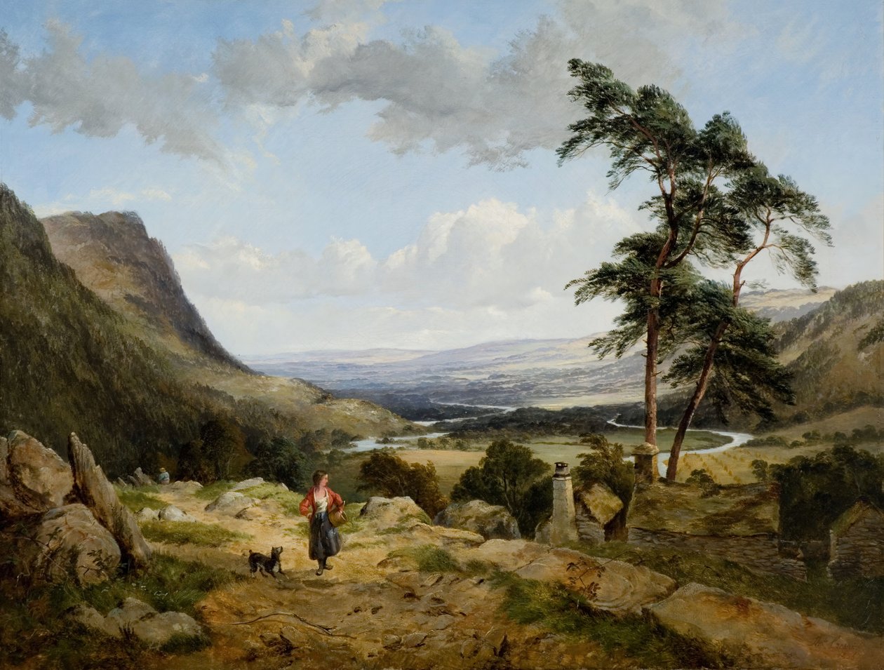 ललांगोलेन की घाटी, उत्तरी वेल्स, 1856। द्वारा थॉमस क्रिसविक