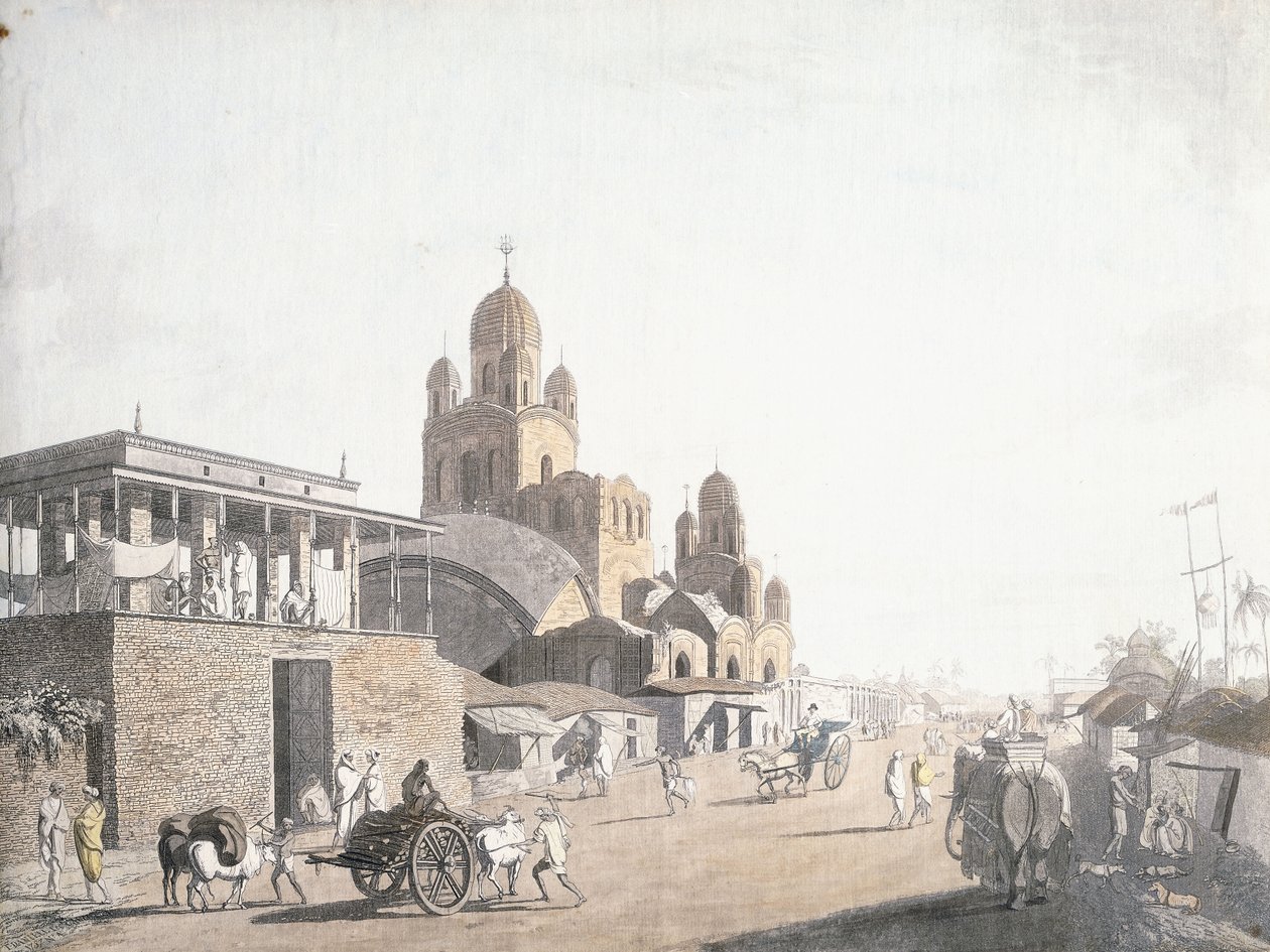 थॉमस डेनियल, 1786-1788 द्वारा स्ट्रीट सीन, "व्यूज़ इन कलकत्ता" से द्वारा थॉमस डेनिएल