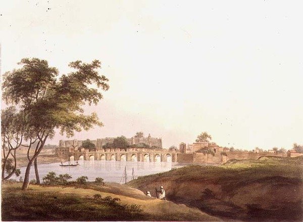 जूनपुर, बंगाल में पुल, एच. मर्के (fl.1800-20) पब द्वारा उकेरा गया। एडवर्ड ओरमे द्वारा (१७७४-सी.१८२०) १८०४ (लिथो) द्वारा थॉमस डेनिएल