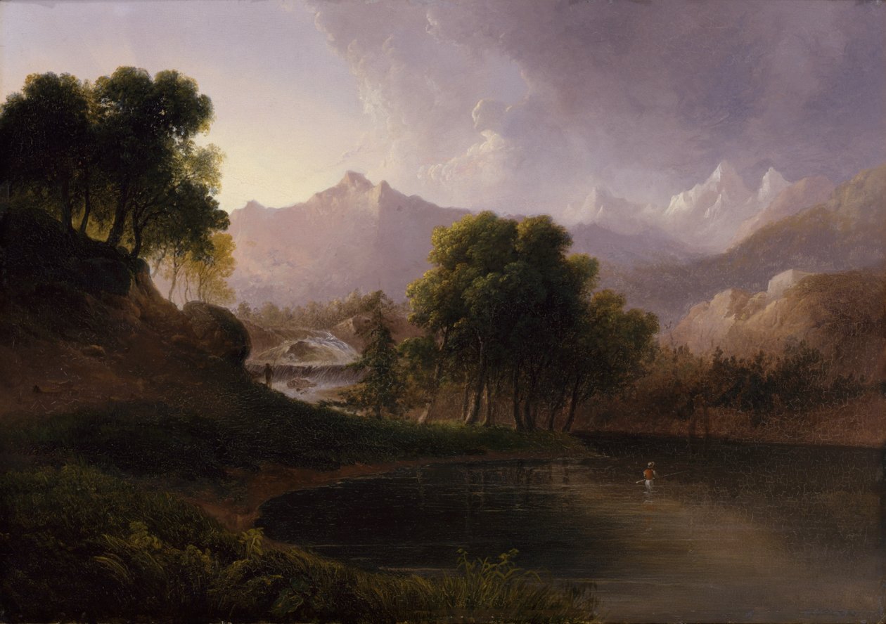 लैंडस्केप विथ स्ट्रीम एंड माउंटेंस, 1833। द्वारा थॉमस डौटी