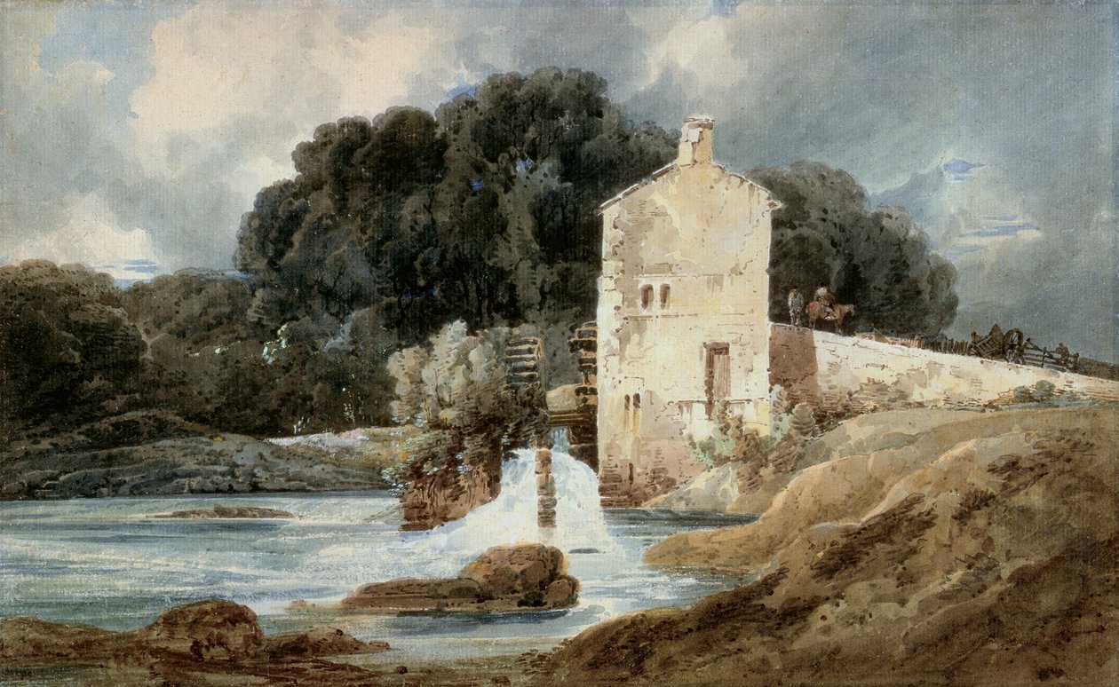 अभय मिल, नारेसबोरो, c.1801 (रखी कागज पर ग्रेफाइट पर बॉडीकोल के साथ पानी के रंग) द्वारा थॉमस गिर्टिन