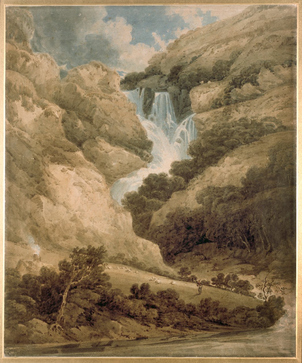 लोदोर, डेरवेंटवाटर के झरने के साथ वाथेनलाथ का कण्ठ, c1801 द्वारा थॉमस गिर्टिन