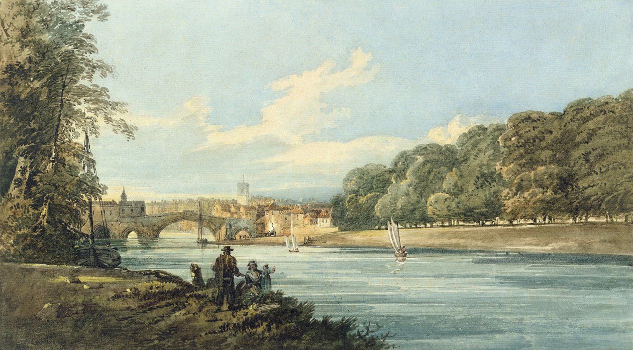 द न्यू वॉक, यॉर्क, c.1798 (कागज पर पेंसिल और पानी का रंग) द्वारा थॉमस गिर्टिन