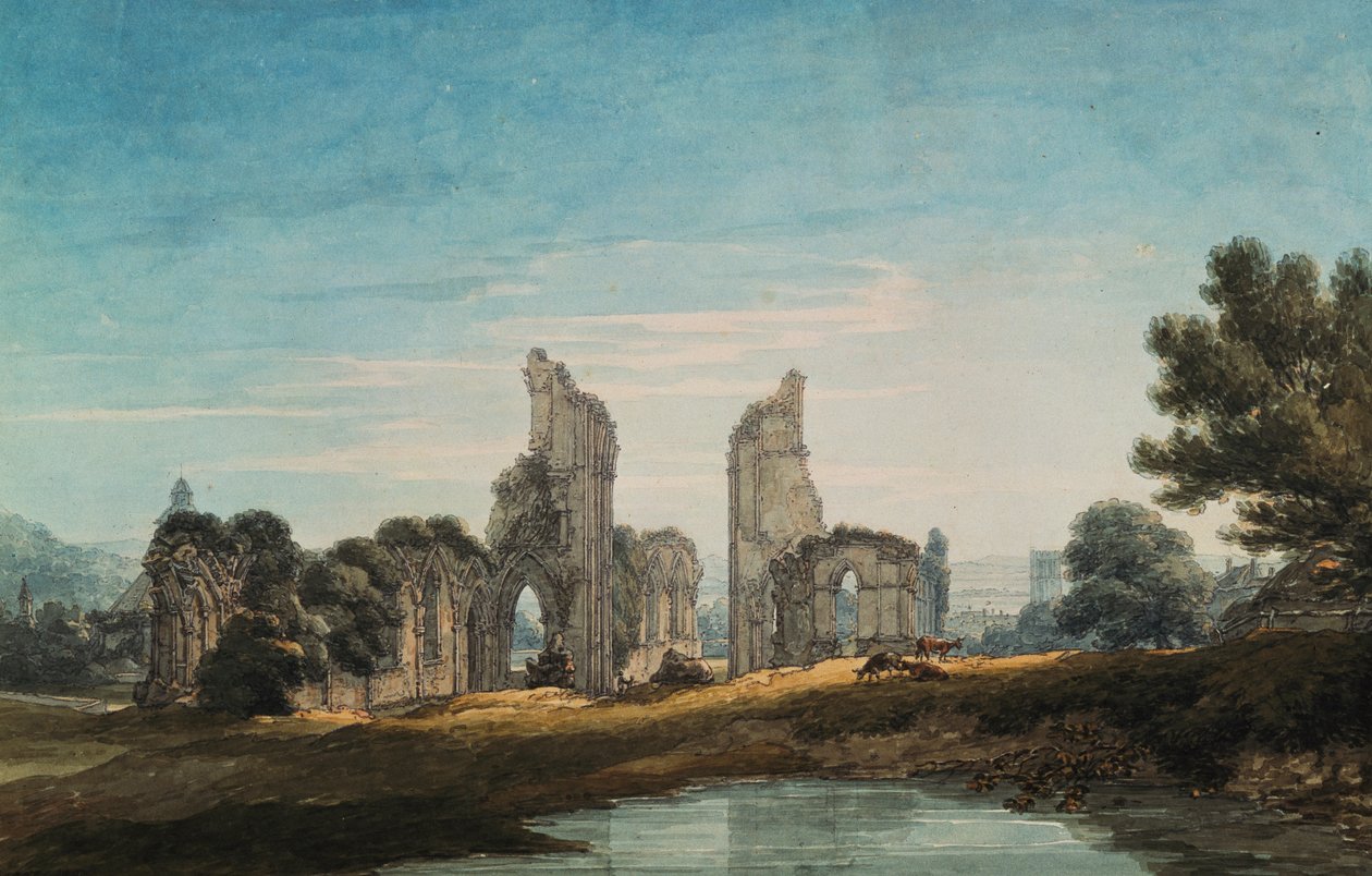 ग्लैस्टनबरी एबे, 1795 द्वारा थॉमस हेर्ने