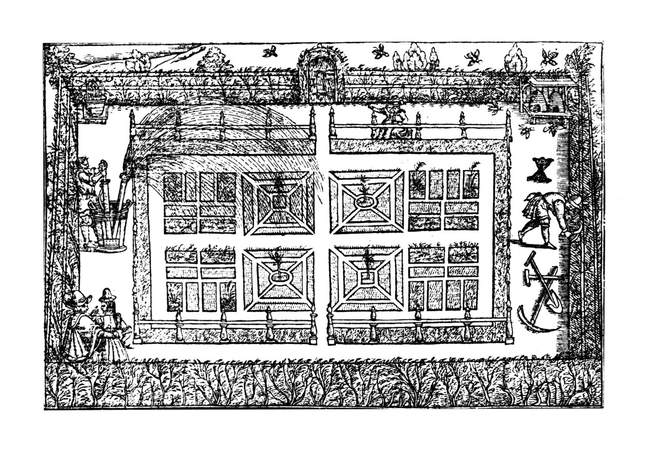 ए गार्डन, &39;द गार्डनर&39;स लेबिरिंथ&39;, 1577 से द्वारा थॉमस हिल