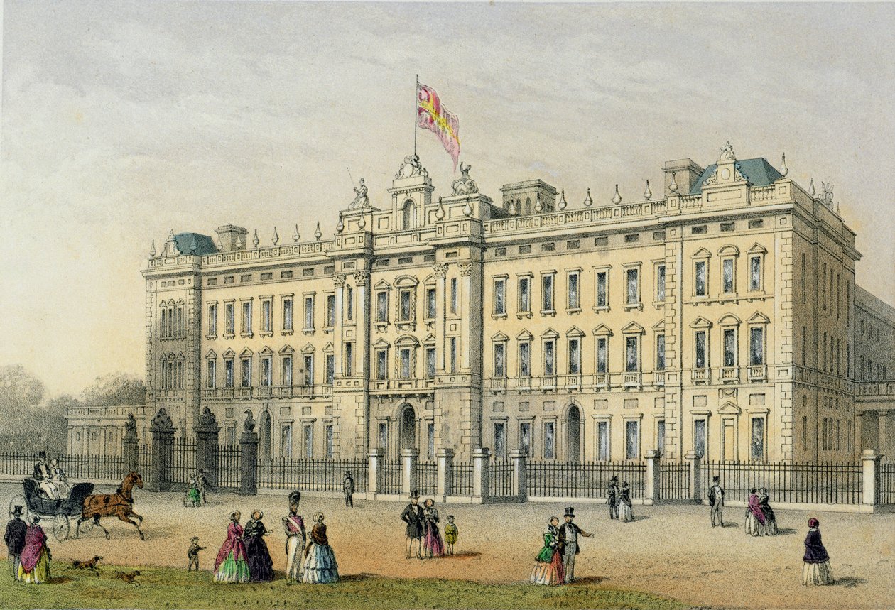 बकिंघम पैलेस, Bachelier, पब द्वारा उत्कीर्ण 1854 द्वारा थॉमस होसमर शेफर्ड