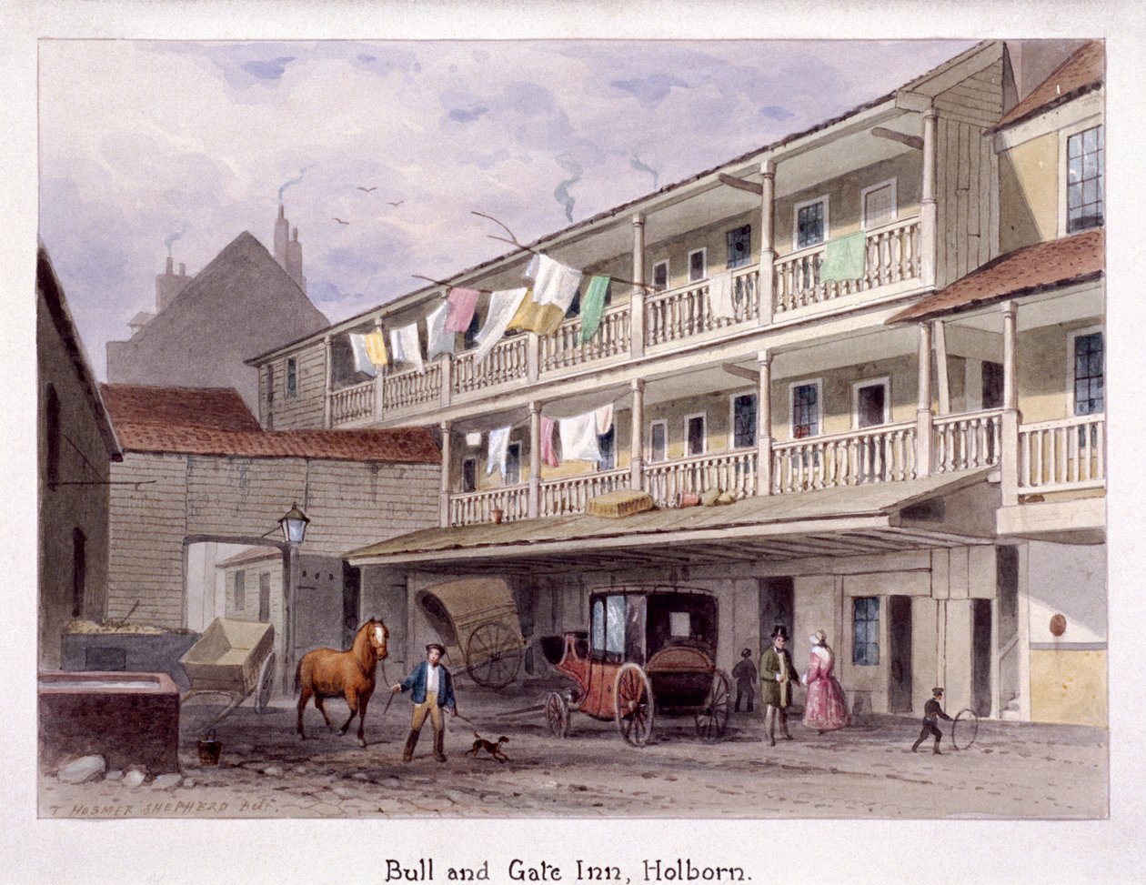 बुल एंड गेट इन, होलबोर्न, लंदन, c1850 द्वारा थॉमस होसमर शेफर्ड