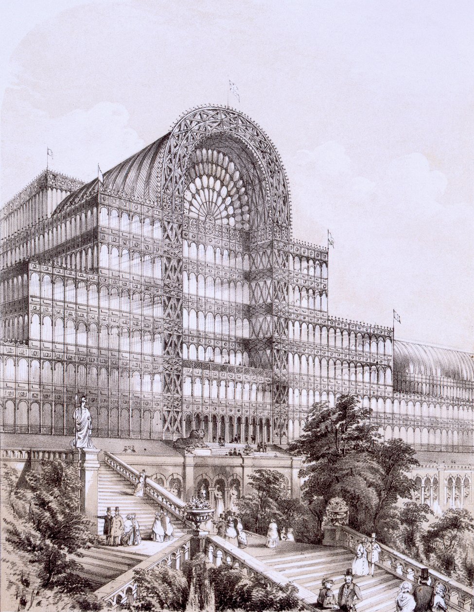 सिडेनहैम में क्रिस्टल पैलेस, ग्रेट ट्रेन्सेप्ट के सामने, c1854 द्वारा थॉमस होसमर शेफर्ड