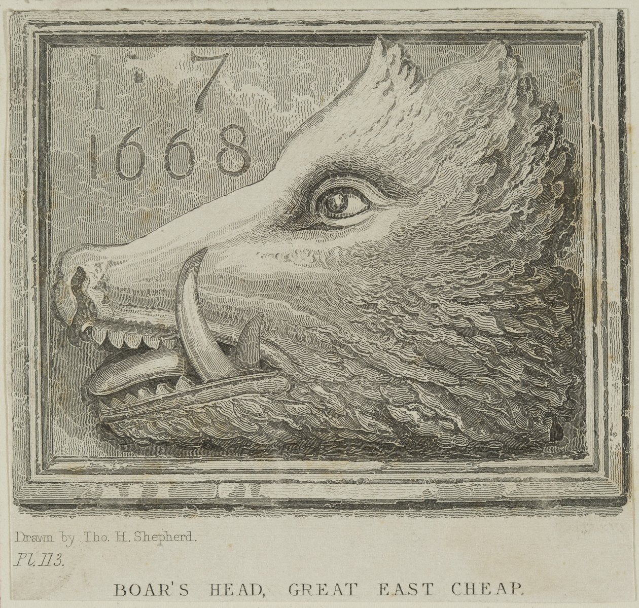 इनचेयर के बोअर्स हेड टैवर्न से इन पर हस्ताक्षर, c.1850 द्वारा थॉमस होसमर शेफर्ड