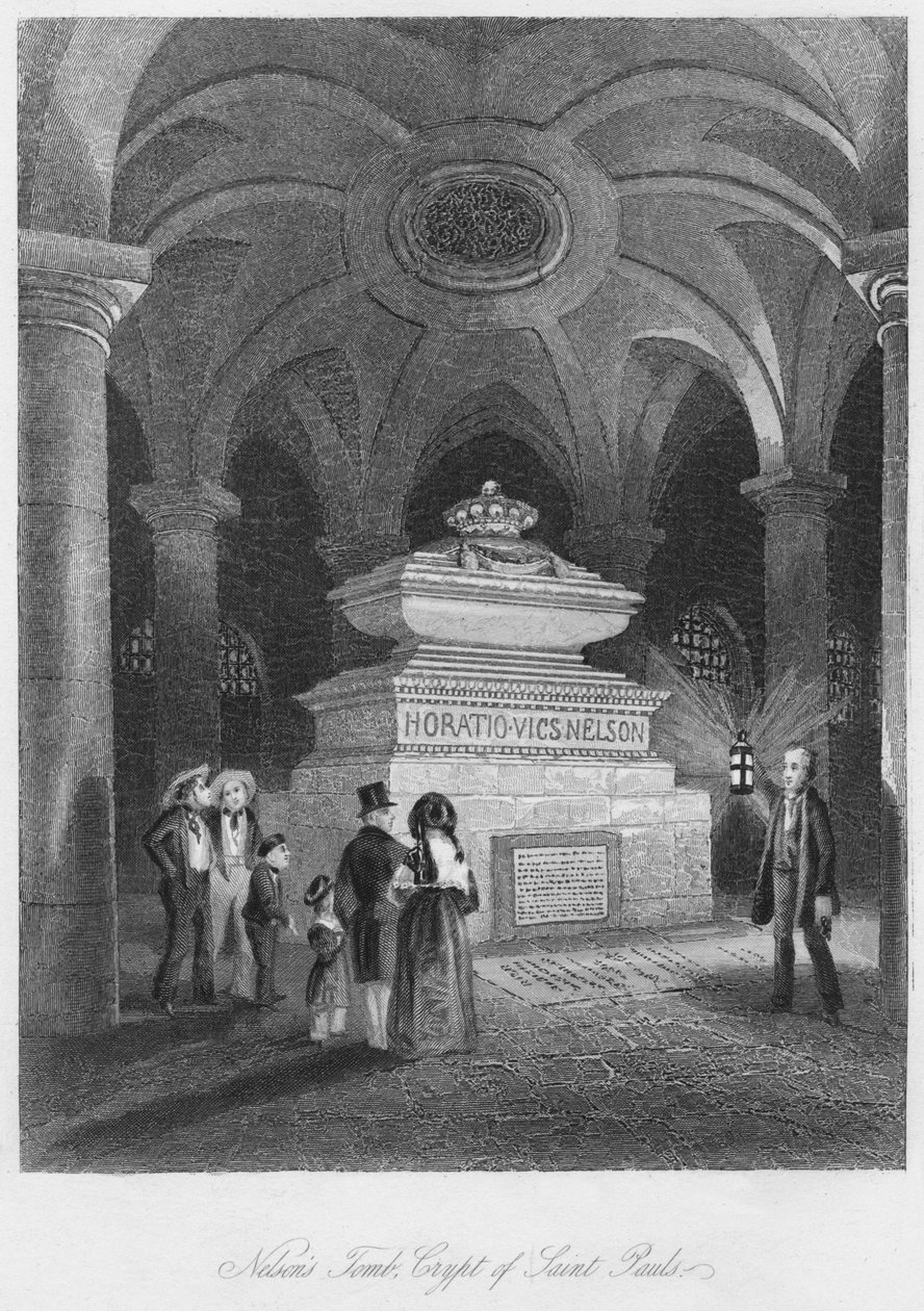 नेल्सन टॉम्ब, सेंट पॉल का क्रिप्ट, c1841 द्वारा थॉमस होसमर शेफर्ड