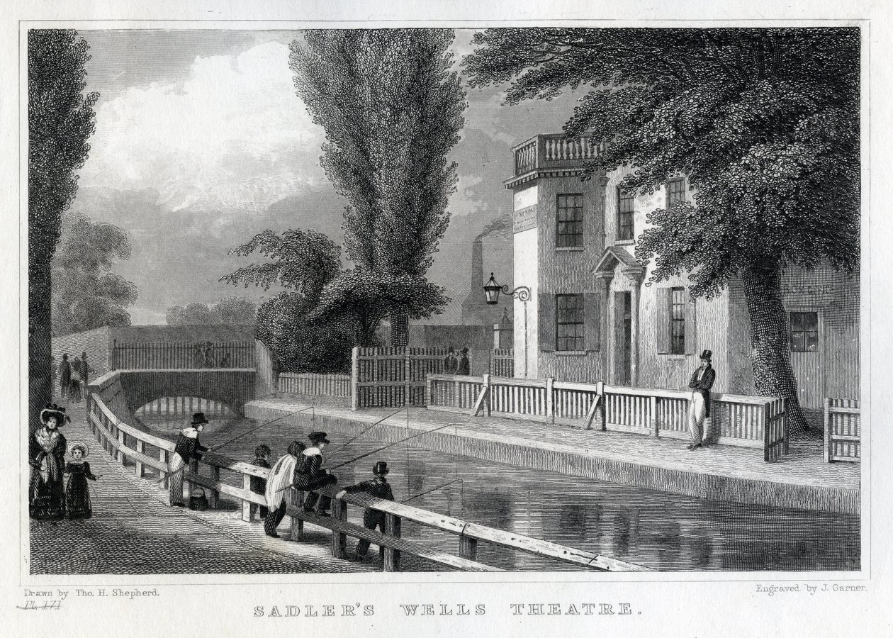 सैडलर वेल्स थियेटर, जे। गार्नर द्वारा उत्कीर्ण, 1830 द्वारा थॉमस होसमर शेफर्ड