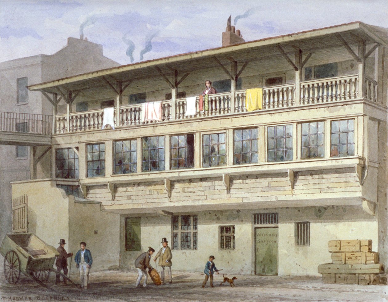 पिकाडिली, वेस्टमिंस्टर, लंदन, 1856 में द व्हाइट बियर इन द्वारा थॉमस होसमर शेफर्ड