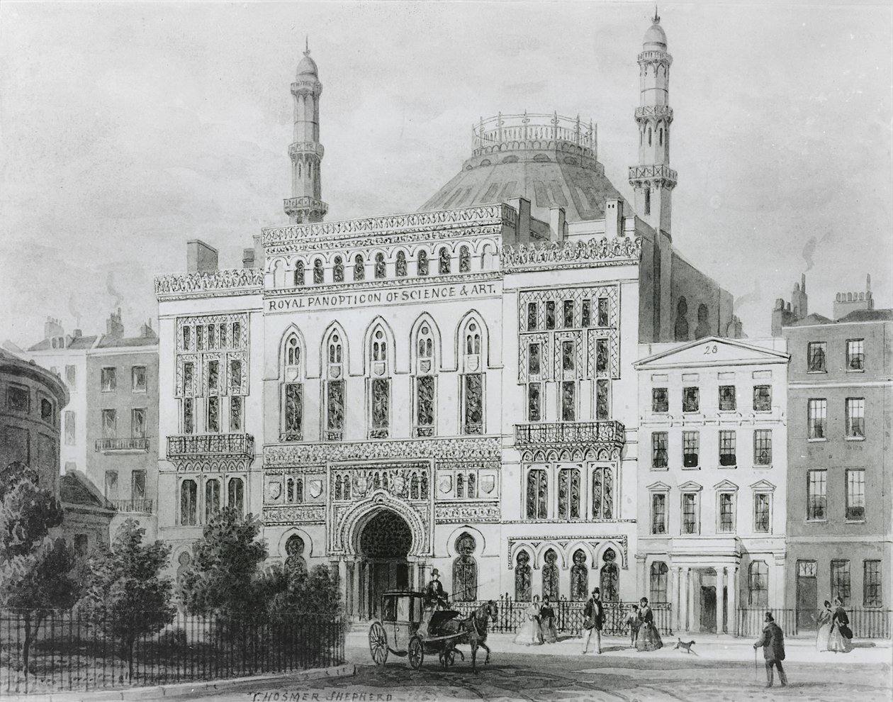 विज्ञान और कला के रॉयल Panopticon के दृश्य, 1825 (लिथोग्राफ) द्वारा थॉमस होसमर शेफर्ड