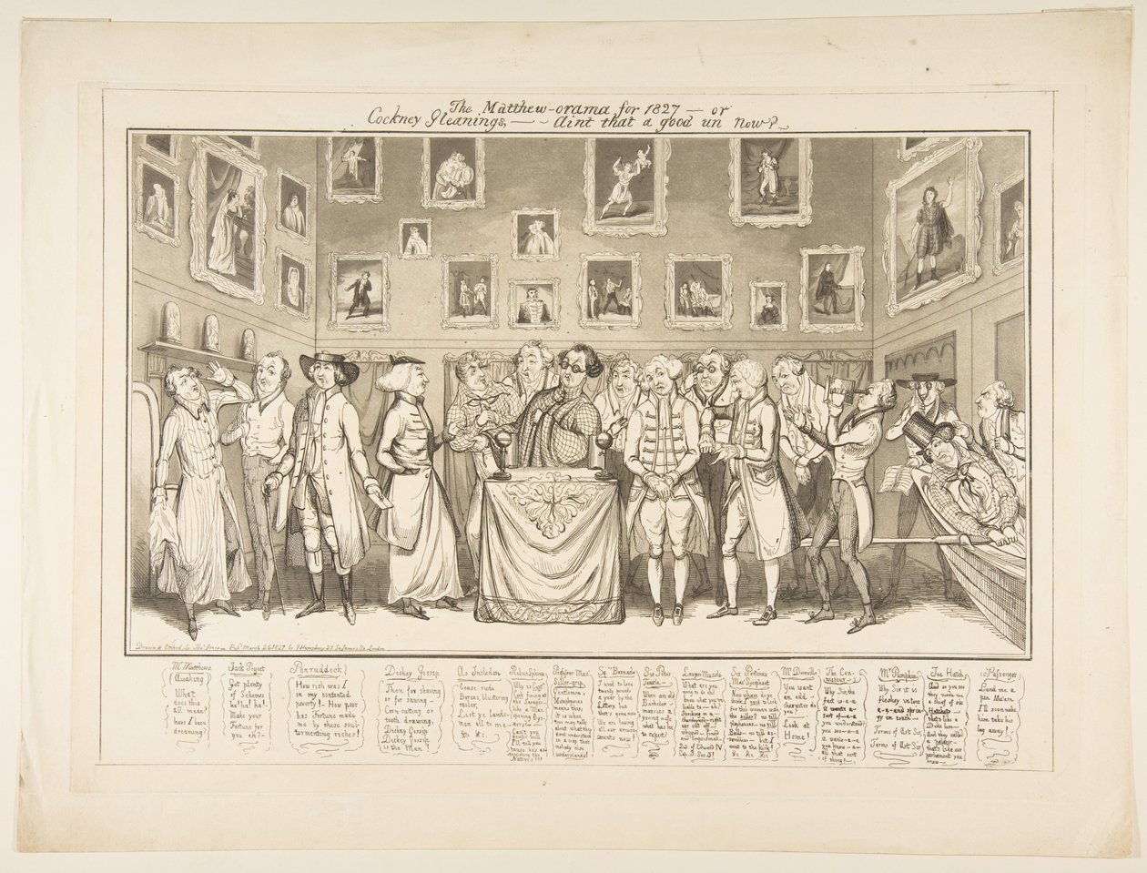 1827 के लिए मैथ्यू-ओरामा-या कॉकनी ग्लीनिंग्स,-ऐंट दैट ए गुड अन नाउ, 26 मार्च, 1827। द्वारा थॉमस हॉवेल जोन्स