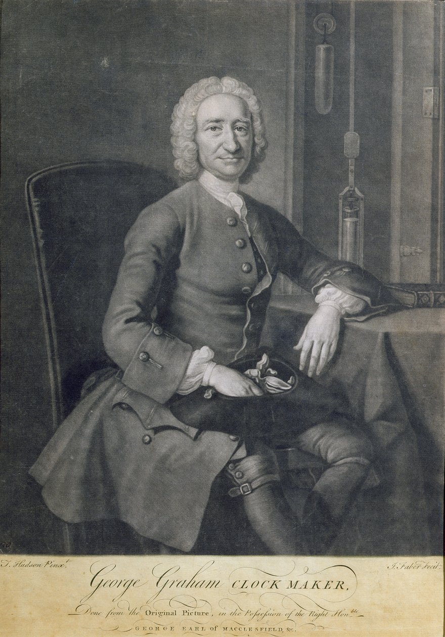 जॉन ग्राहर (1684-1756) द्वारा उत्कीर्ण जॉर्ज ग्राहम (1673-1751) का चित्रकार द्वारा थॉमस हडसन