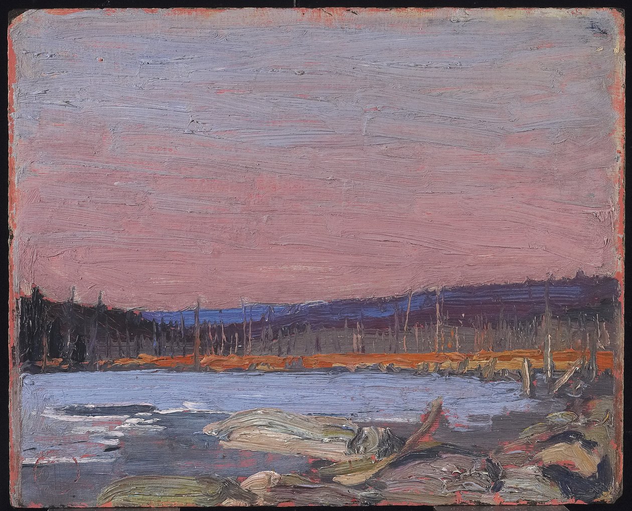एक उत्तरी झील, c.1916 (समग्र लकड़ी-लुगदी बोर्ड पर तेल) द्वारा टॉम थॉमसन
