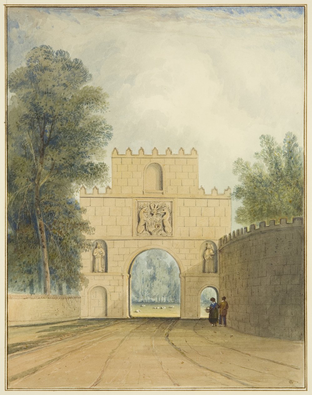 गेटवे के उत्तर की ओर Arno की घाटी, आंकड़े दिखाते हुए, 1826 द्वारा थॉमस लेसन द एल्डर रौबोथम