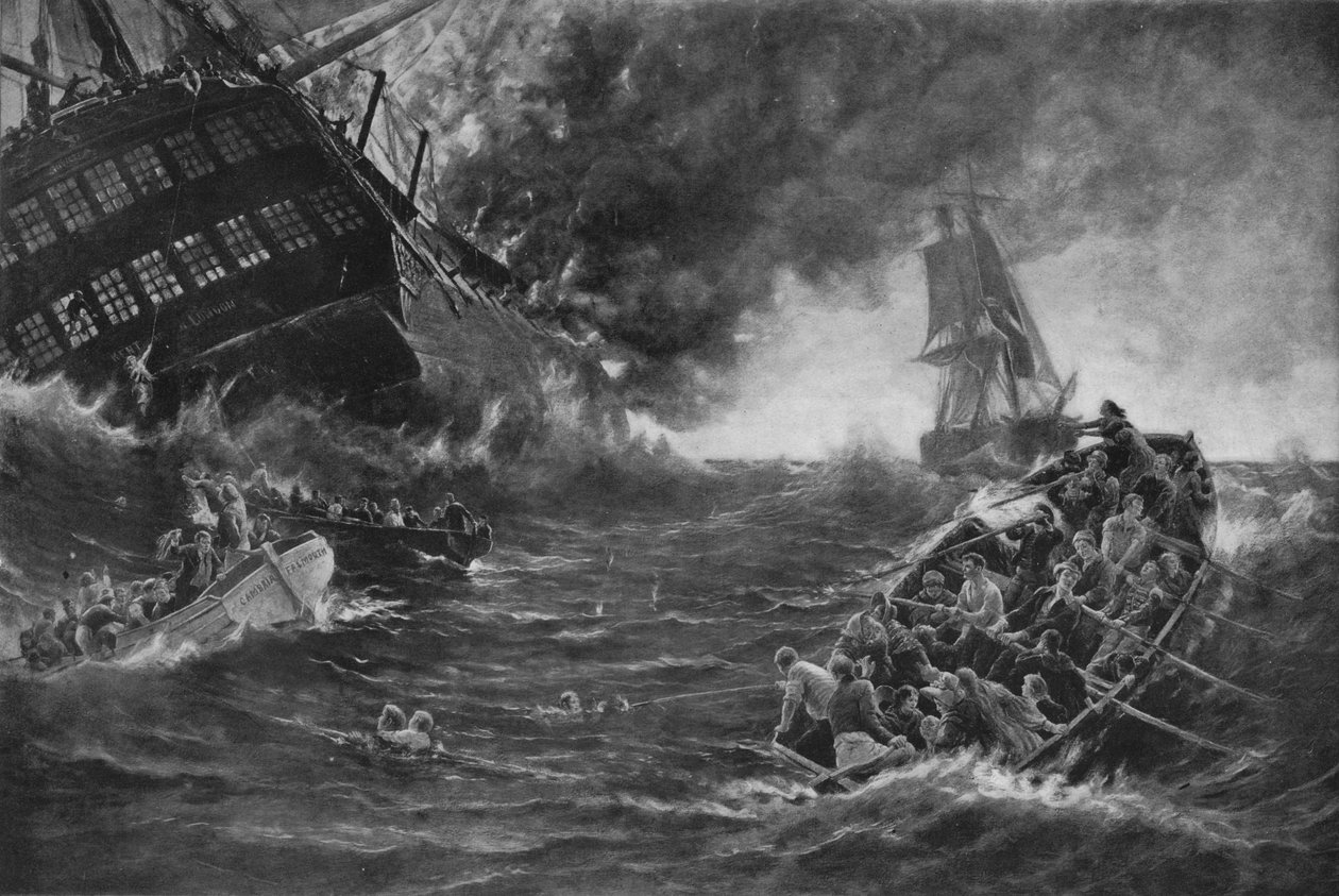 बर्निंग ऑफ़ द केंट, c1893, 1911 द्वारा थॉमस एमएम हेमी