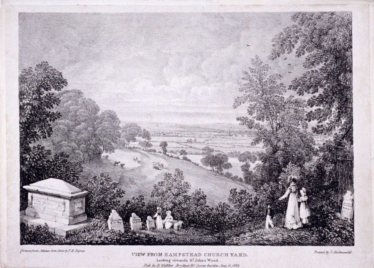 हैम्पस्टेड, लंदन का सामान्य दृश्य। 1822 द्वारा थॉमस मान बेनेस