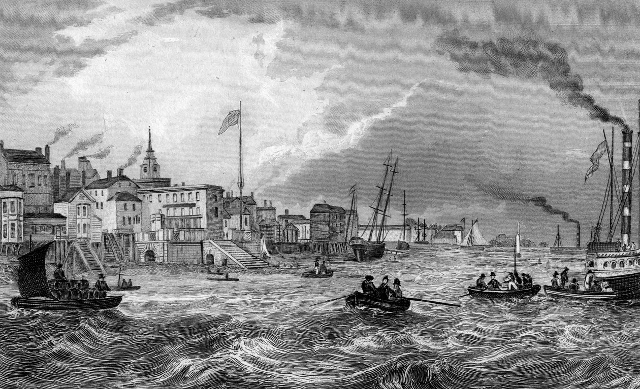 ग्रेवसेंड, केंट, 1831 प्रकाशित (उत्कीर्णन) द्वारा थॉमस मान बेनेस