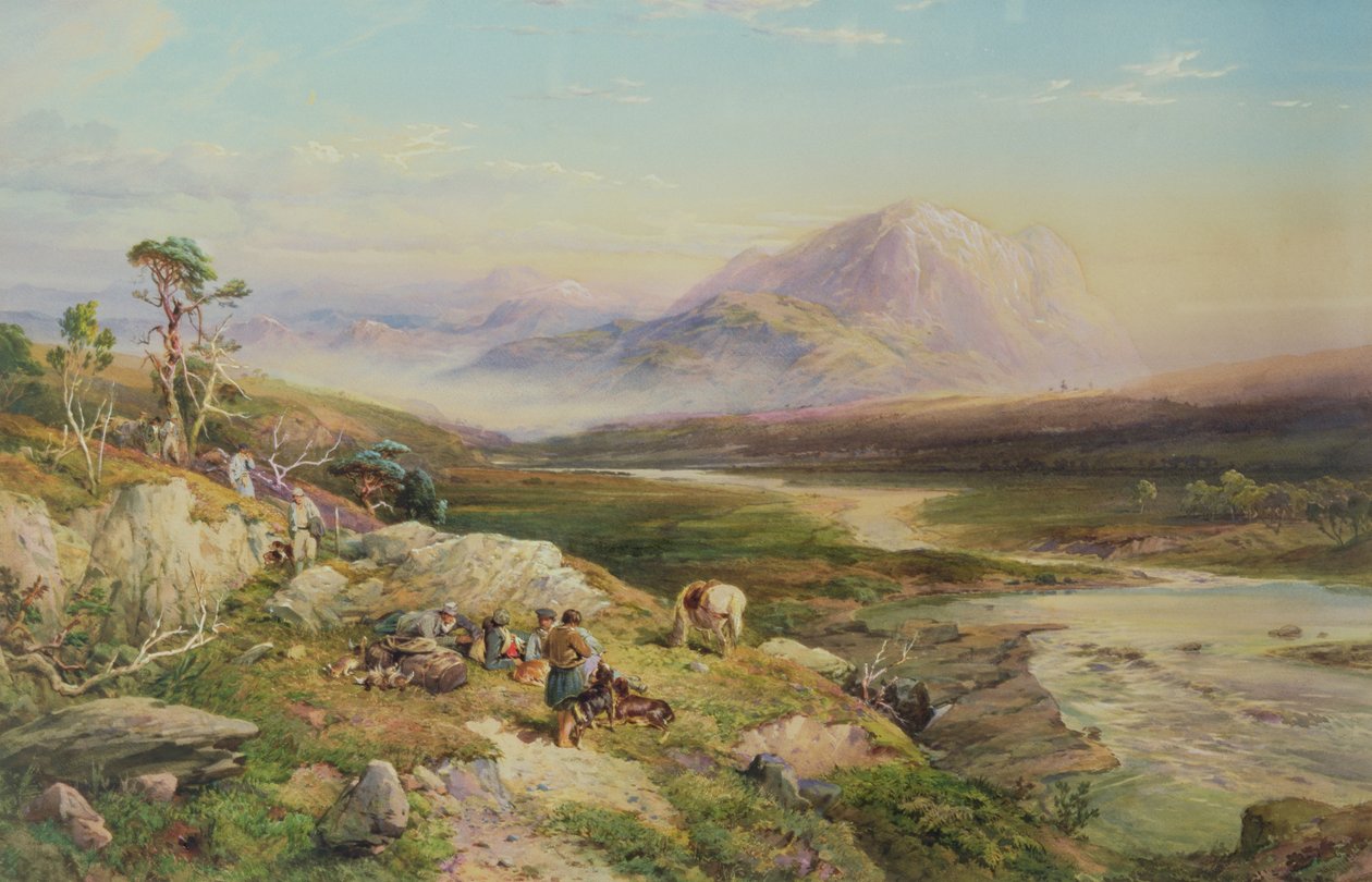 शूट का अंत, Loch Maree (कागज पर पानी के रंग) द्वारा थॉमस माइल्स द्वितीय रिचर्डसन