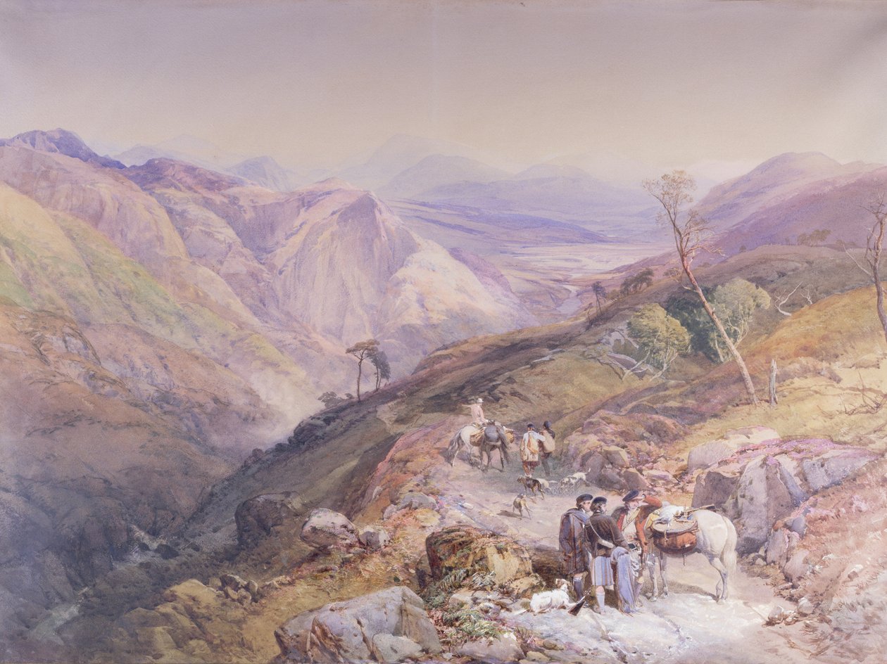 डेविल्स एल्बो, एबर्डीनशायर से ग्लेनशी, स्पिटल, 1853 की ओर देख रहे हैं (कागज पर वाटर कलर) द्वारा थॉमस माइल्स द्वितीय रिचर्डसन