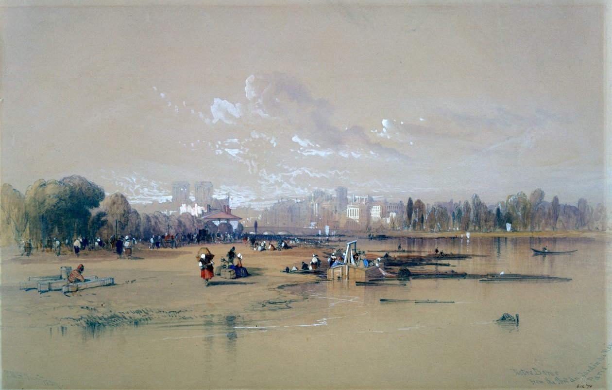 किंग्स गार्डन, पेरिस के पुल से नोट्रे डेम, c1835-1890 द्वारा थॉमस माइल्स रिचर्डसन II